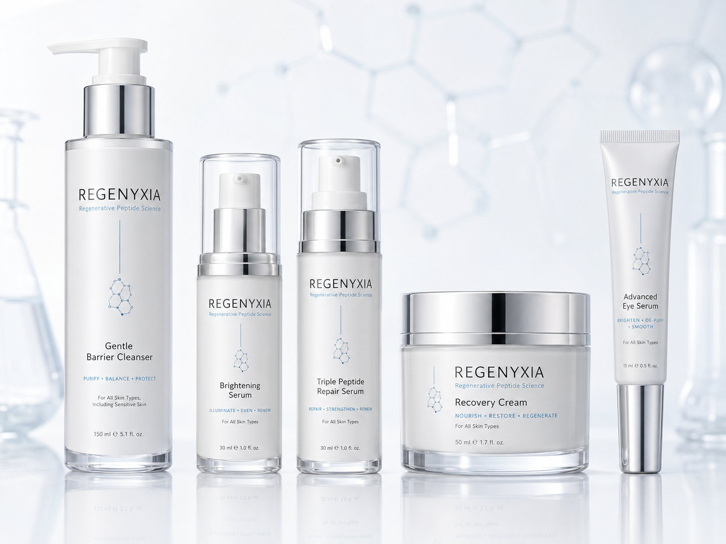 REGENYXIA skincare product lineup